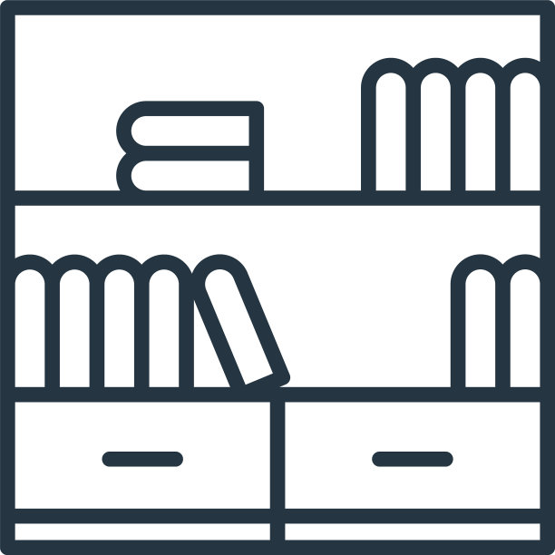 书架图标孤立的白色背景图片下载