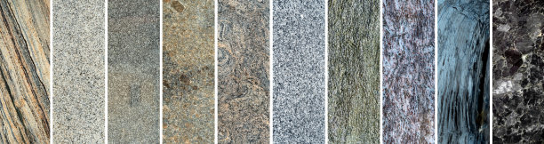 十个不同墓碑表面的变化。横幅用材料装饰，背景纹理，室内设计。图片下载