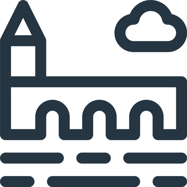 查尔斯桥图标孤立的白色背景图片下载