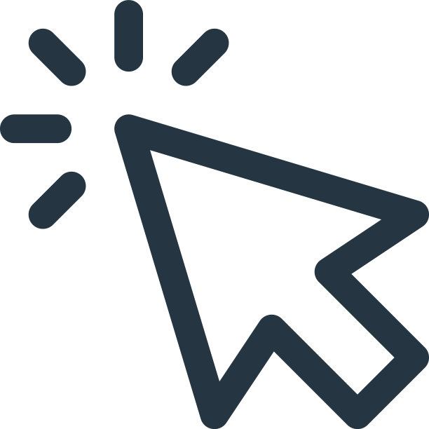 单击图标孤立的白色背景大纲图片下载