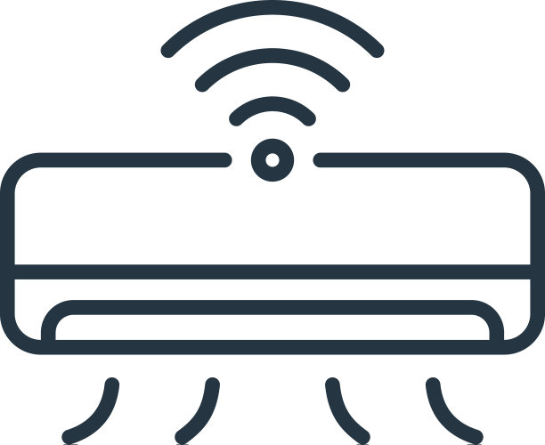 空调图标隔离在白色背景图片下载