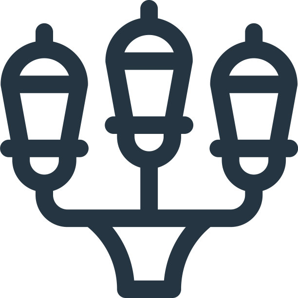 街灯图标孤立在白色背景上图片下载