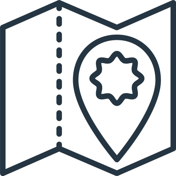 地图图标孤立在白色背景轮廓上图片下载