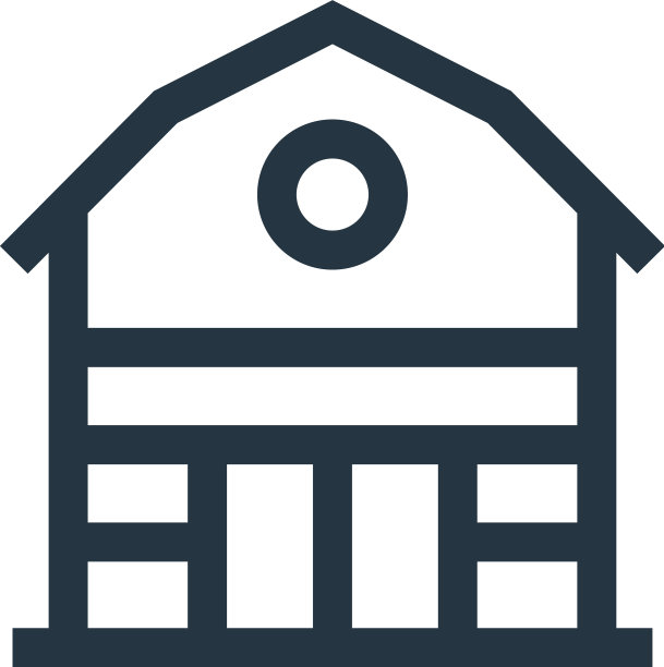 谷仓图标孤立的白色背景轮廓图片下载