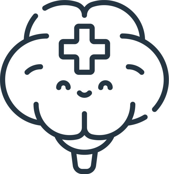 神经学图标孤立在白色背景图片下载