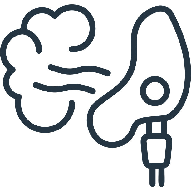 吸入器图标隔离在白色背景大纲图片下载