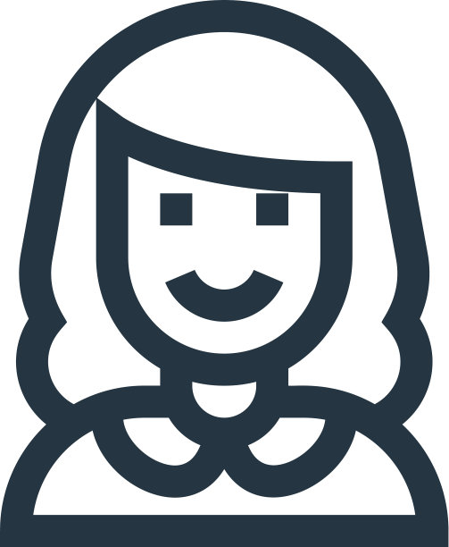 女人图标孤立在白色背景轮廓图片下载