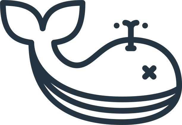 鲸鱼图标鲸鱼可编辑中风鲸鱼线性图片下载