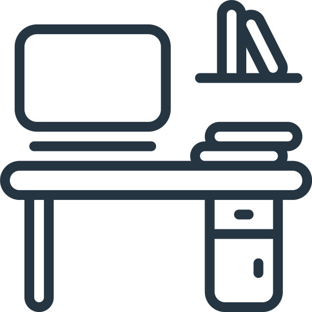 书桌图标书桌可编辑笔触书桌线性符号图片下载