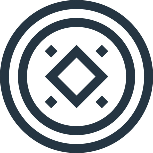 中国硬币图标孤立在白色背景图片下载