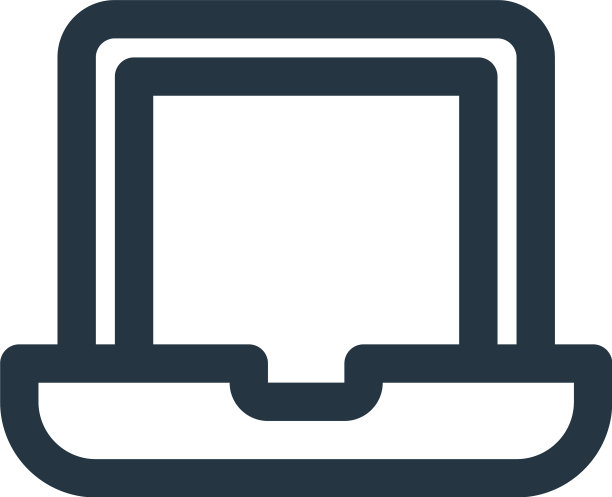 笔记本电脑图标孤立的白色背景轮廓图片下载