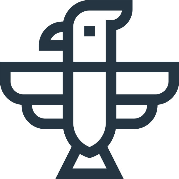 鹰图标孤立在白色背景轮廓图片下载