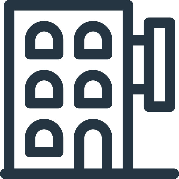 酒店图标酒店可编辑笔画酒店线性图片下载