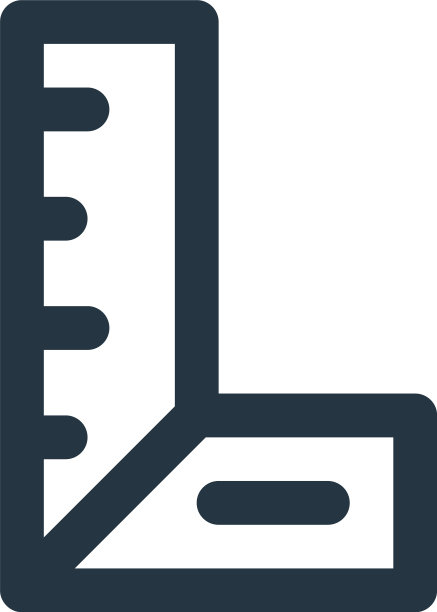 标尺图标孤立在白色背景轮廓上图片下载