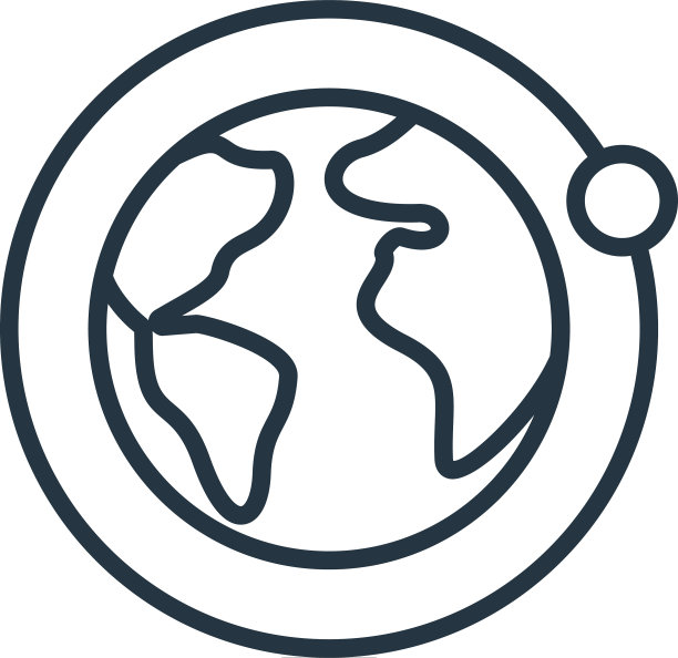 地球图标孤立在白色背景轮廓上图片下载