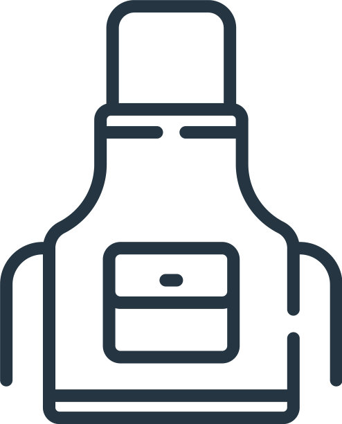 围裙图标孤立的白色背景轮廓图片下载