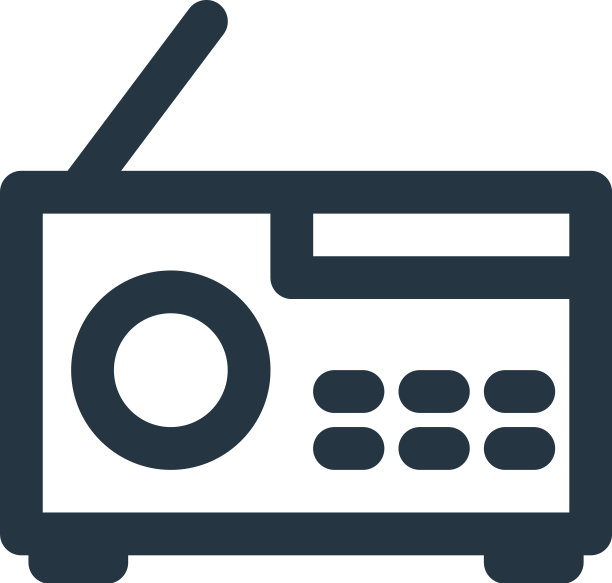 无线电图标孤立在白色背景大纲图片下载