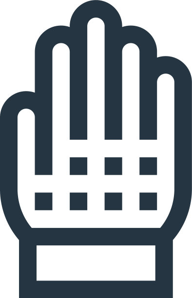 修饰手套图标隔离在白色背景图片下载