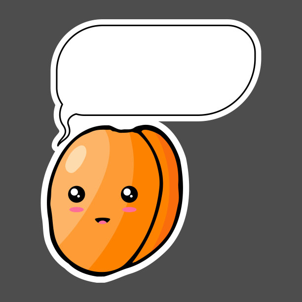 卡哇伊彩色卡通杏子贴纸图片下载