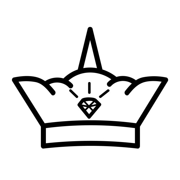 简单的图标轮廓样式皇冠的部分标志图片下载