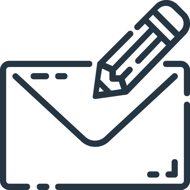 写邮件图标隔离在白色背景图片下载