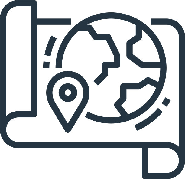 地图图标孤立在白色背景轮廓上图片下载