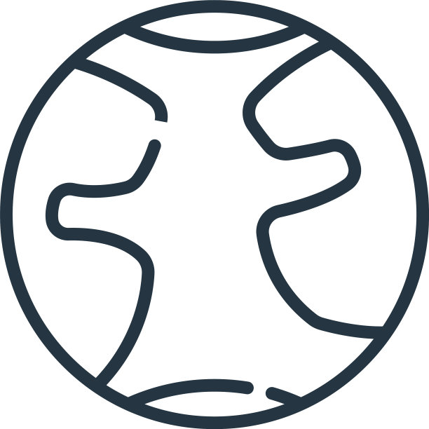 地球图标孤立在白色背景轮廓上图片下载