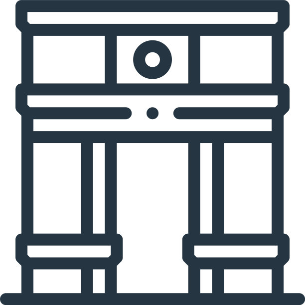 凯旋门图标孤立在白色背景上图片下载