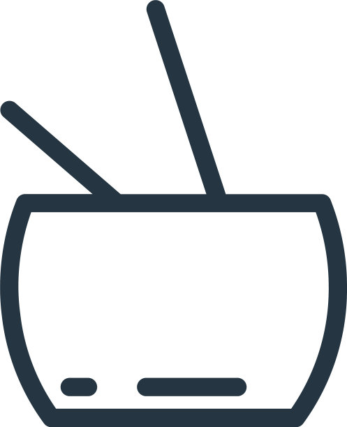 碗图标孤立在白色背景轮廓图片下载