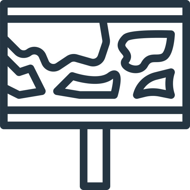 地图图标孤立在白色背景轮廓上图片下载