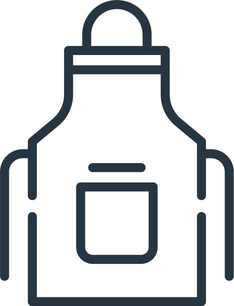 围裙图标孤立的白色背景轮廓图片下载