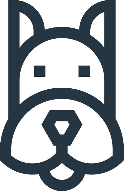 狗图标孤立在白色背景轮廓图片下载