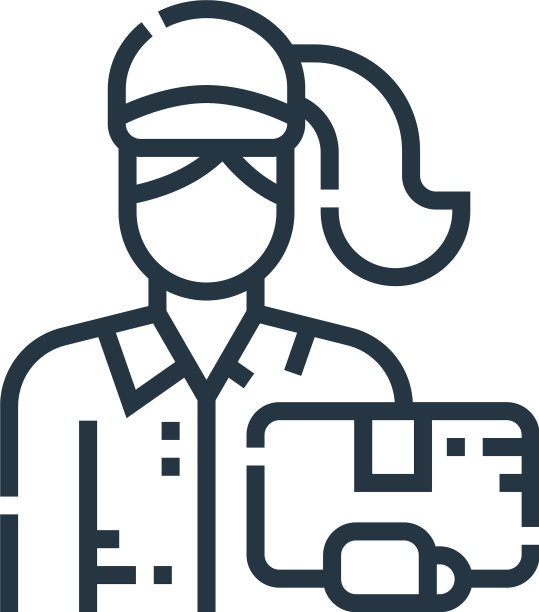 送货女图标孤立在白色背景图片下载