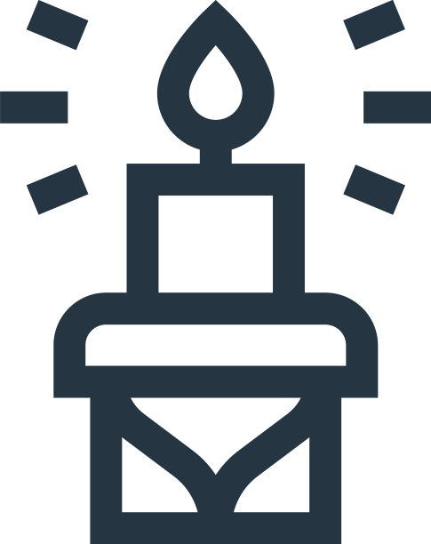 蜡烛图标孤立在白色的背景轮廓图片下载