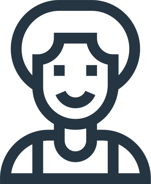 男孩图标孤立在白色背景轮廓图片下载