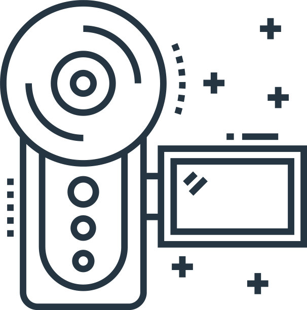 摄像机图标孤立的白色背景图片下载