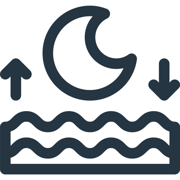 涨潮图标孤立在白色背景图片下载