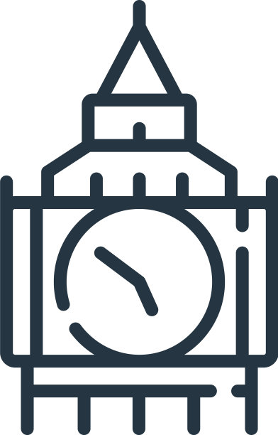 大本钟图标孤立在白色背景轮廓图片下载