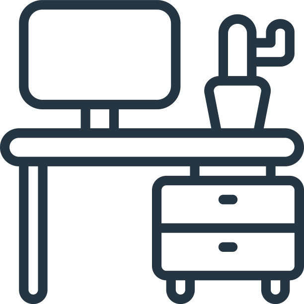 书桌图标书桌可编辑笔触书桌线性符号图片下载