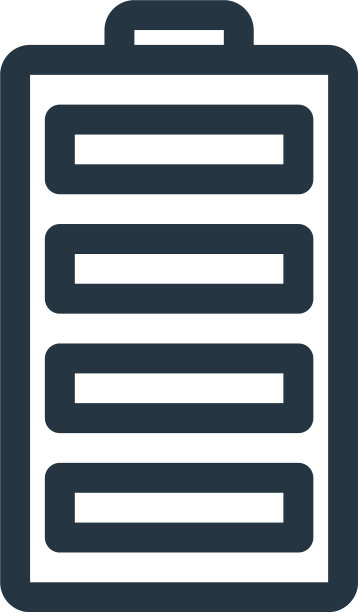 电池图标孤立在白色背景大纲图片下载