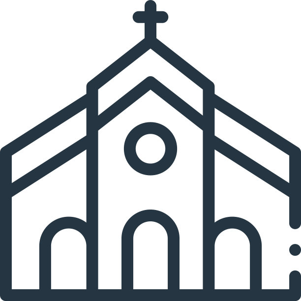 教堂图标教堂可编辑的笔画教堂线形图片下载