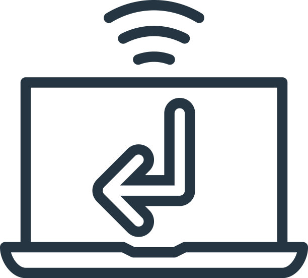 笔记本电脑图标孤立的白色背景轮廓图片下载