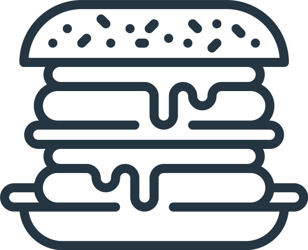 汉堡包图标汉堡包可编辑的笔触图片下载