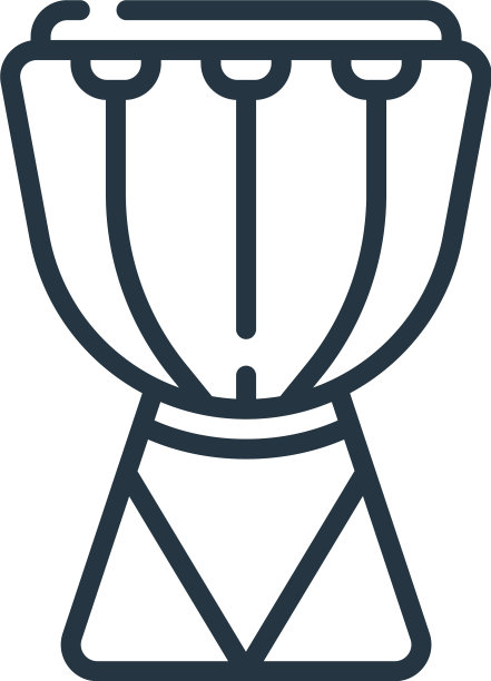 Djembe图标孤立在白色背景轮廓图片下载