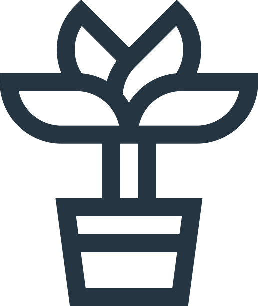 植物图标孤立在白色背景轮廓图片下载