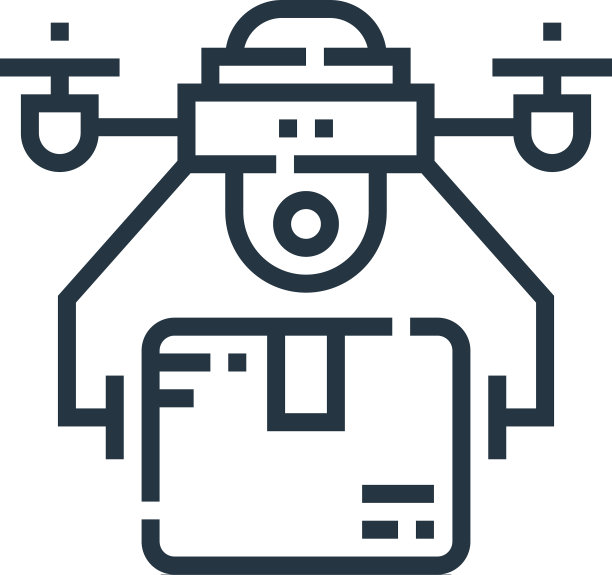 无人机交付图标孤立在白色背景图片下载