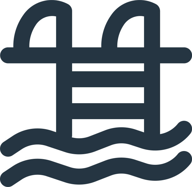 游泳池图标孤立的白色背景图片下载