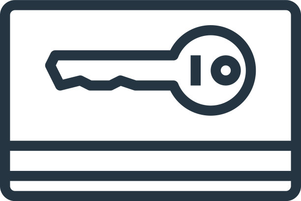 钥匙卡图标隔离在白色背景轮廓图片下载