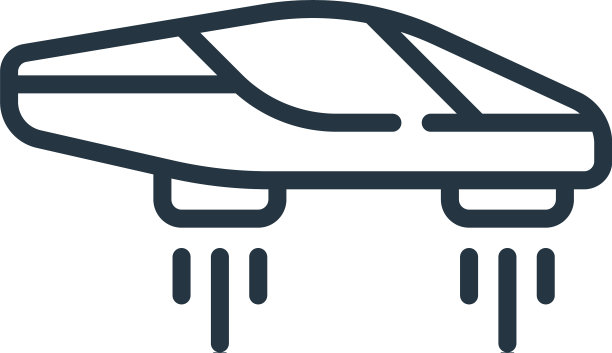 飞行汽车图标孤立的白色背景图片下载