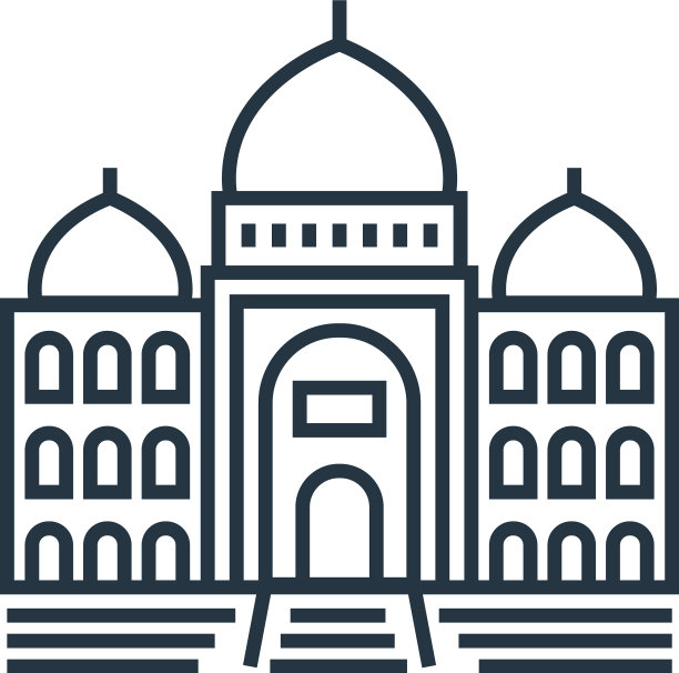 泰姬陵图标孤立在白色背景图片下载